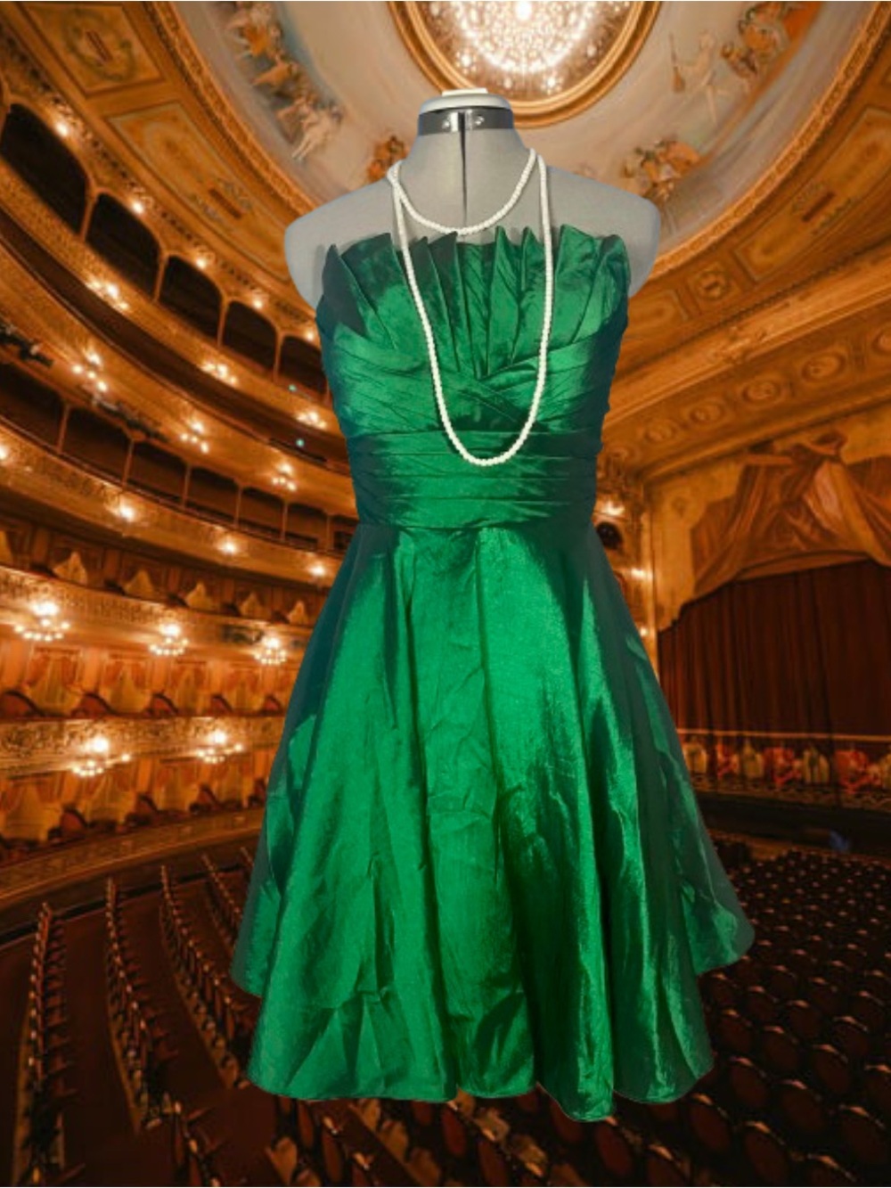 Cinderella Emerald Green Strapless Party Dress